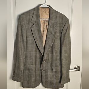 Vintage Robert Stock Men's Gray Plaid Blazer Sport Coat Jacket